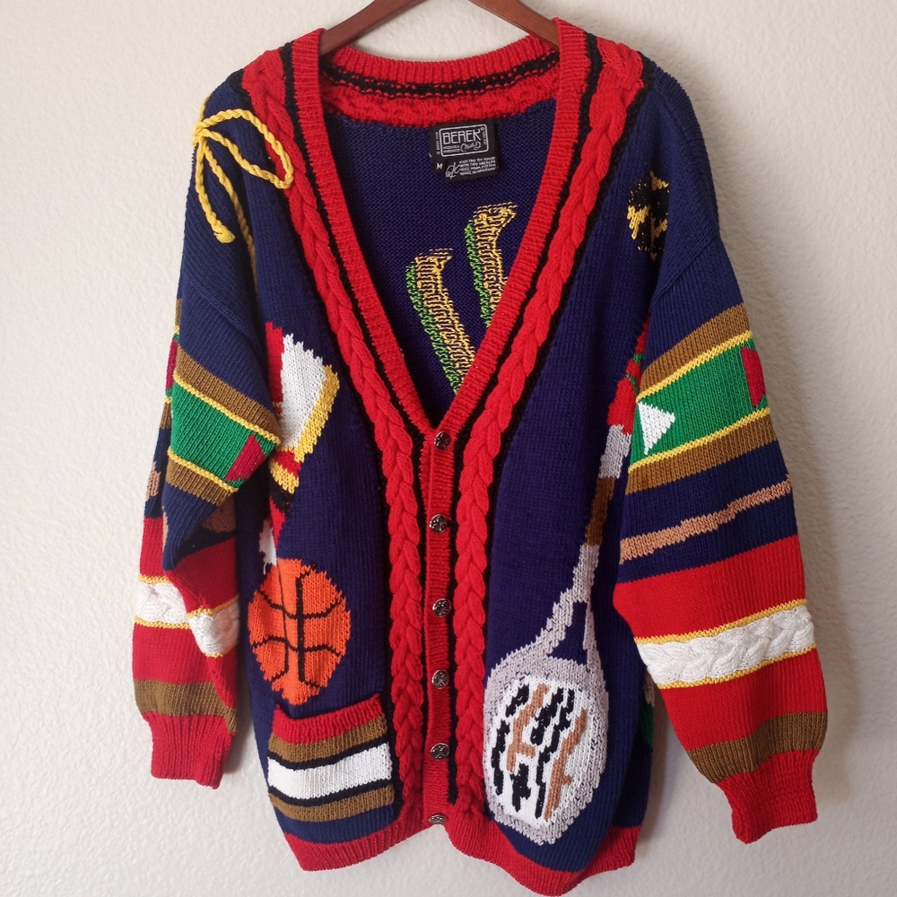 Men's Colorful Sports-Themed Sweater